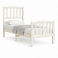 Letto singolo in pino massello bianco 90 x 190 cm
