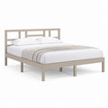 Struttura letto matrimoniale beige in legno massello di pino 160 x 200 cm