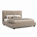 Letto matrimoniale imbottito beige in poliestere rettangolare 175 x 215 x 125 cm per materasso 160 x 200 cm