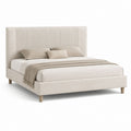 Letto matrimoniale imbottito beige in poliestere 178 x 218 x 125 cm per materasso 160 x 200 cm