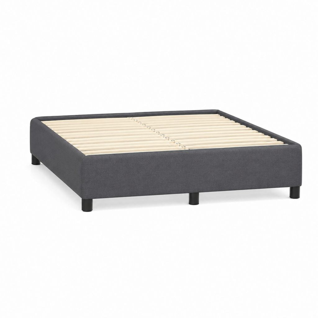Struttura letto matrimoniale grigio scuro in poliestere con rete a doghe 160 x 200 cm