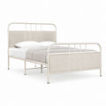 Letto matrimoniale in acciaio avorio con pannelli in poliestere 140 x 190 cm